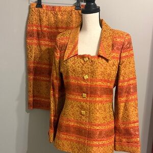 Vintage George Simonton Suit. Blazer/Skirt. Brocade. Size 8